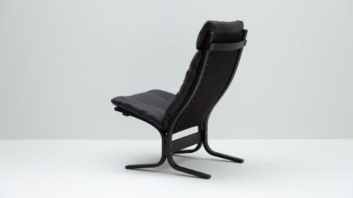 LK Hjelle Siesta Classic Sessel hoch SH: 45 cm – Schwarz/Hemsen Anilin Schwarz
