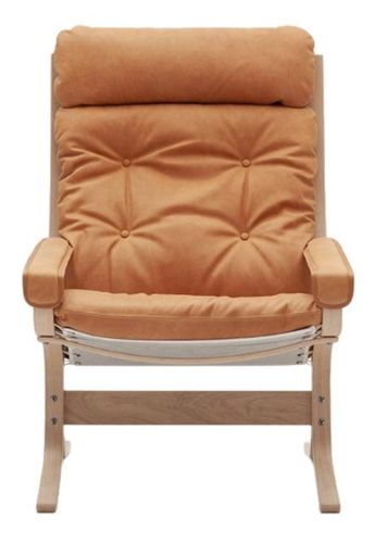 LK Hjelle Siesta Classic Lænestol Høj m. Armlæn  - Nature/Vintage Cognac