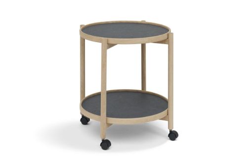 Thomsen Furniture 5058 James Tabletttisch 50x58 cm – Eiche/Dunkelgrau/Granitgrau