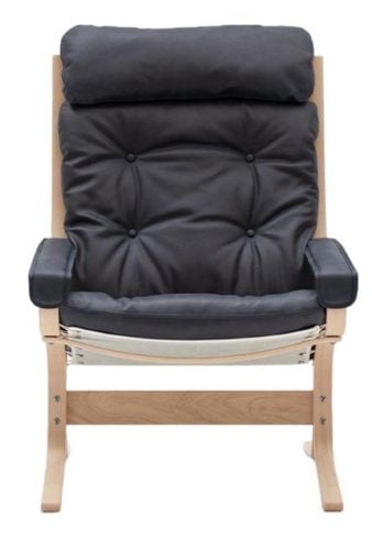 LK Hjelle Siesta Classic Lænestol Høj m. Armlæn  - Nature/Vintage Black Soft
