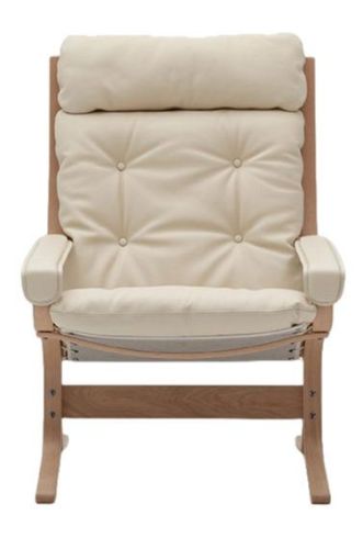 LK Hjelle Siesta Classic Lænestol Høj m. Armlæn  - Nature/Prescott Ivory