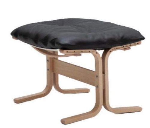 LK Hjelle Siesta Classic Fodskammel H: 45 cm - Nature/Hemsen Anilin Black