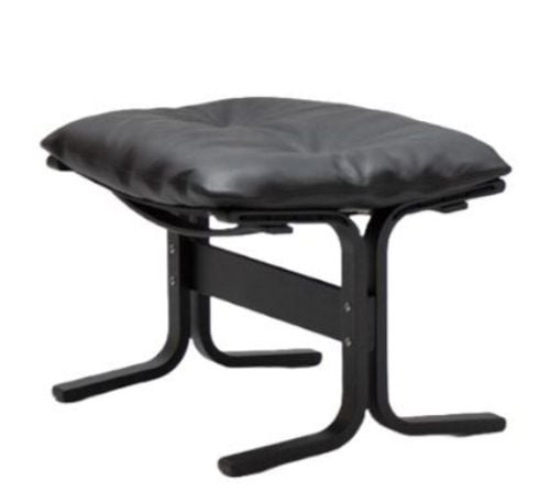 LK Hjelle Siesta Classic Fodskammel H: 45 cm - Black/Hemsen Anilin Black