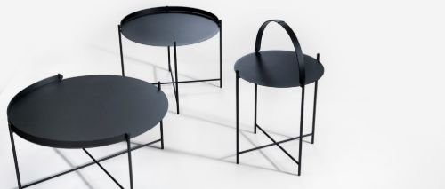 HOUE EDGE Tabletttisch Ø: 62 cm – Gedämpftes Weiß

