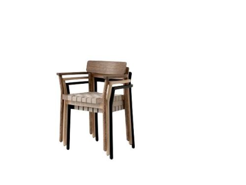 &Tradition Betty TK9 Sessel SH: 46 cm – Geräucherte geölte Eiche/Naturgewebe