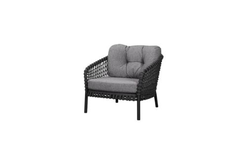 Cane-line Outdoor Ocean Large Loungestol Inkl. Hyndesæt  - Dark Grey/Dark Grey