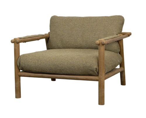 Cane-line Outdoor Sticks Loungestol inkl. Hynder - Teak/Turmeric Yellow