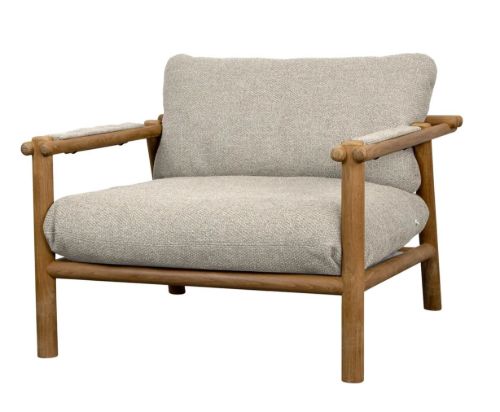 Cane-line Outdoor Sticks Loungestol inkl. Hynder - Teak/Desert Sand