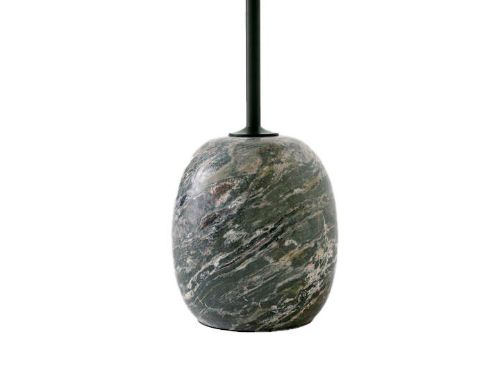 &Tradition Lato Couchtisch LN8 Ø: 40 cm – Tiefgrüner Stahl/Verde-Alpi-Marmor