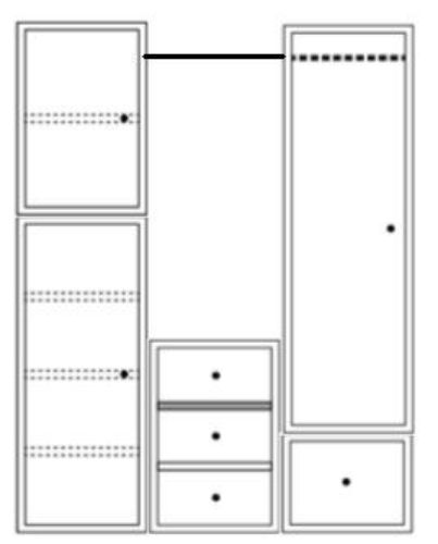 Montana Kleiderschranksystem 06 186,4x142,8 cm - Azurblau