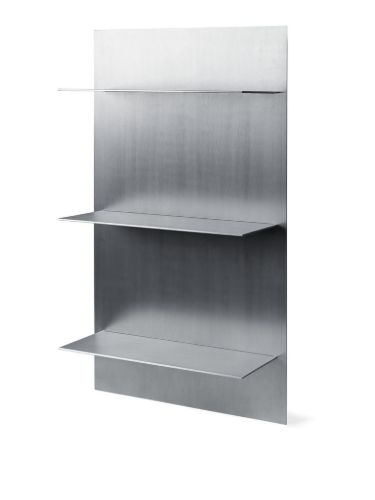 Ferm Living Lager Wandregal Triple H: 100 cm - Graues Aluminium