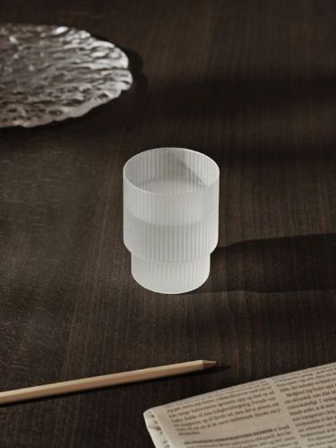 Ferm Living Ripple Glas 4er Set Ø: 7 cm - Milchglas