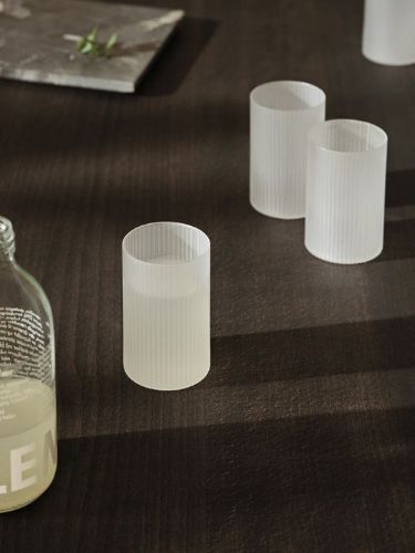 Ferm Living Ripple Verrines Gläser 4er Set H: 9 cm - Milchglas