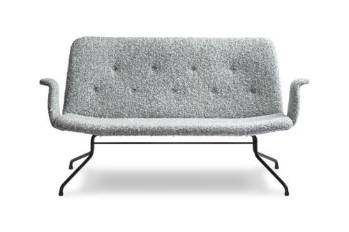 Bent Hansen Primum 2 pers. sofa m. Armlæn L: 140 cm - Fluffy JA2096-050/Sort Stel
