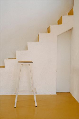 HAY Taburete 8 Barhocker hoch - Pulverbeschichtetes Gestell in Eierschalenfarbe/lackiertes Eichenfurnier
