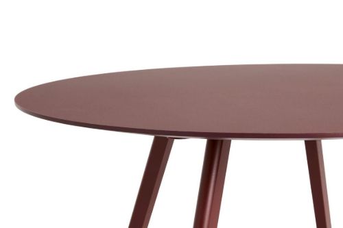 HAY CPH 25 2.0 Runder Tisch Ø: 140 cm - Bordeaux lackierte Massivholzeiche/Bordeaux Linoleum
