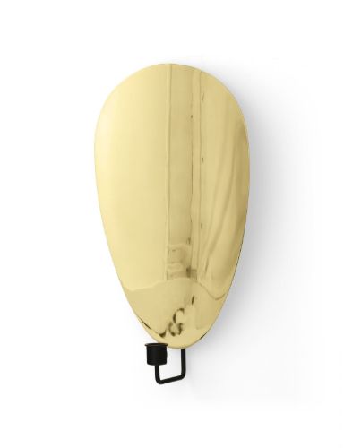 Audo Copenhagen Flambeau Kerzenständer Wand H: 40 cm - Schwarz/Poliertes Messing