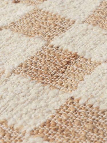 Ferm Living Check Woll-Jute-Teppich 200x300 - Cremeweiß/Natur