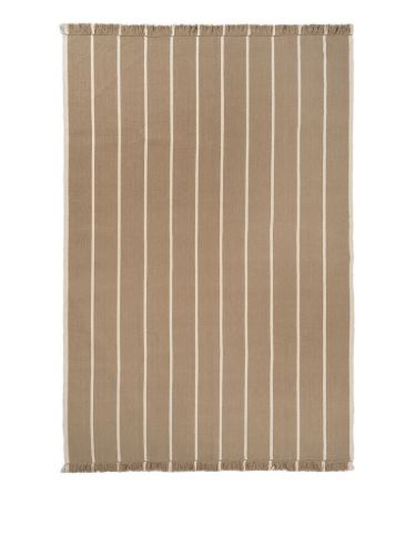 Ferm Living Calm Kelim Rug 200x300 cm - Dark Sand/Off-white