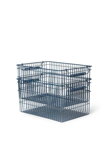 Ferm Living Cala Stapelbare Körbe 2 Stück - Dunkelblau