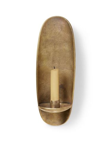 Ferm Living Agapé Wand-Teelichthalter H: 30,5 cm - Messing-Finish