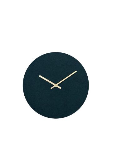 Hemverk Vægur Ø: 28 cm – Felt Dark Green/Gold