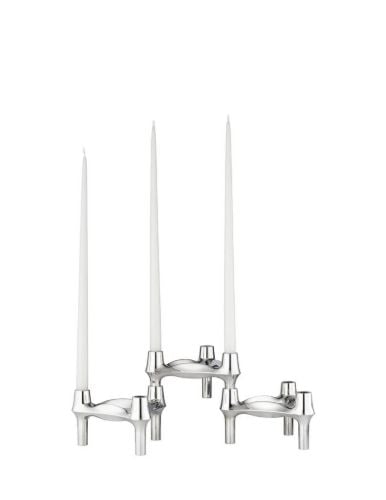 STOFF Nagel BMF Kerzenhalter 3er-Set. H: 7,5 cm - Chrom