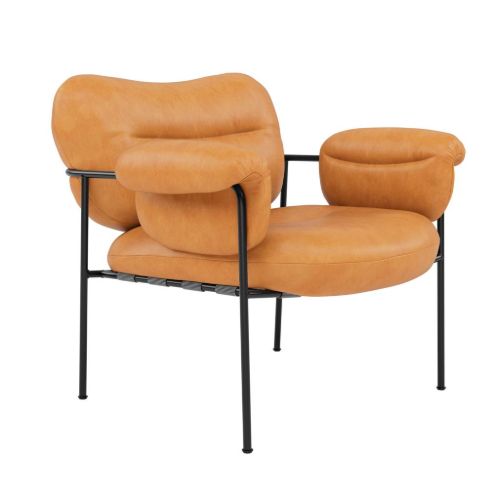 Fogia Bollo Sessel H: 71 cm - Vintage Cognac
