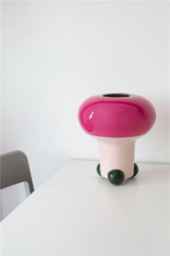Obst-Pilzvase H: 31 cm – Fancy Pink/Grün