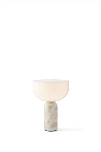 New Works Kizu Tragbare Tischlampe Ø: 18 cm - Kunis Breccia Marmor/Weißes Acryl