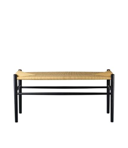 FDB Møbler Klaverbænk Jørgen Bækmark J163 B: 100 cm - Sort/Natur Flet