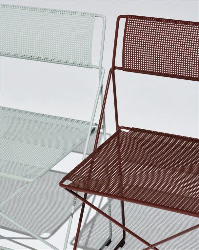 HAY X-Line Stuhl SH: 46 cm - Eisenrot pulverbeschichteter Stahl