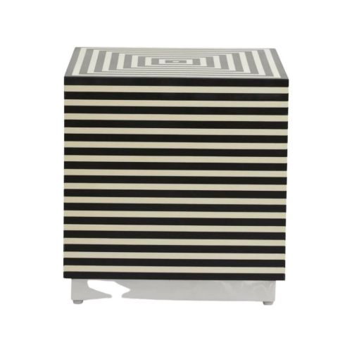 Nordal Taura Bord H: 47 cm - Sort/Råhvid 