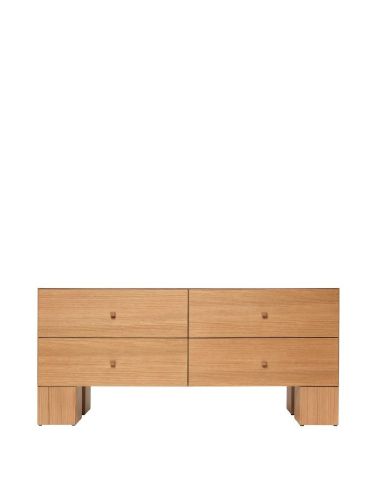 Ferm Living Kuben Schubladen 2x2 B: 135 cm - Natürliches Eichenfurnier
