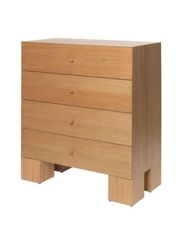 Ferm Living Kuben Schubladen 1x4 B: 90 cm - Natürliches Eichenfurnier