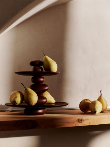 Ferm Living Pebble Dessertständer H: 27,36 cm - Dunkelbraun