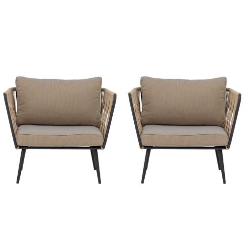 Bloomingville Pavone Loungestol Sæt af 2 stk. SH: 40 cm  - Brun