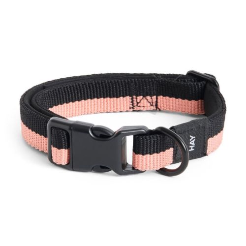 HAY Dogs Collar Flat S/M L: 45 cm - Pink/Black 
