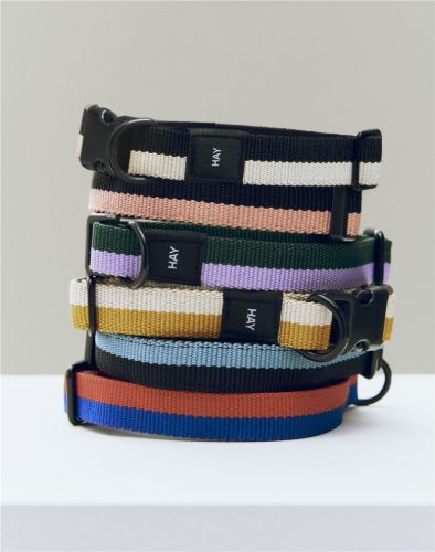 HAY Hundehalsband Flach S/M L: 45 cm - Rosa/Schwarz