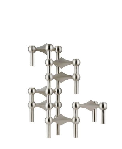 STOFF Nagel Kerzenhalter H: 6,9 cm - Gebürstetes Chrom