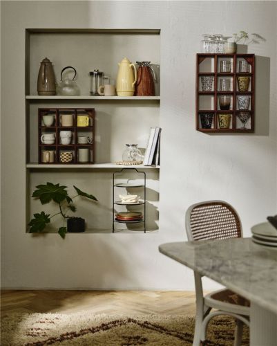 Nordal Edgy Ossa Tassenregal Mittel 40x53 cm - Lackiertes Mangoholz