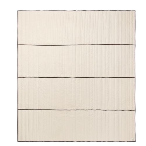 Ferm Living Vari Quilted Bedspread Double 230x260 cm - Natural/Dark Chocolate