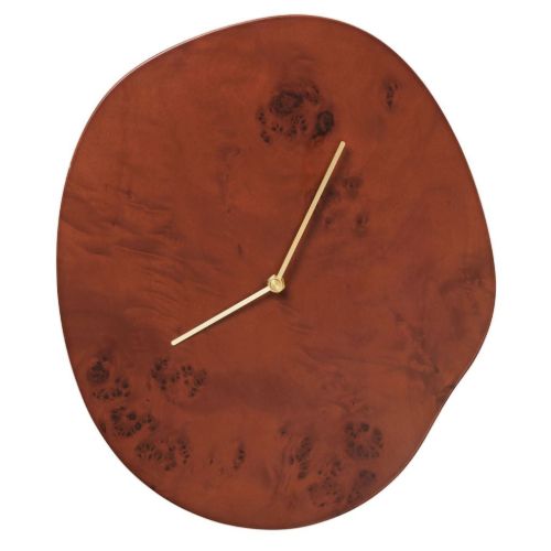 Ferm Living Melt Wall Clock 28x33 cm - Dark Stained Burl