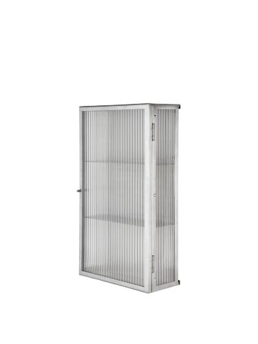 Ferm Living Haze Wandschrank 60x35 cm - Geriffeltes Glas/Edelstahl