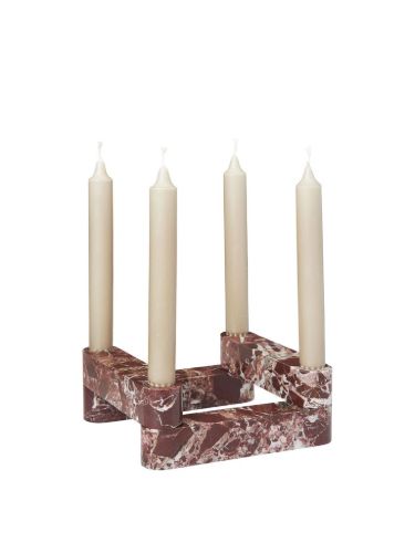 Ferm Living Newel Modular Kerzenhalter 4er Set 18x18 cm - Marmor/Rosso