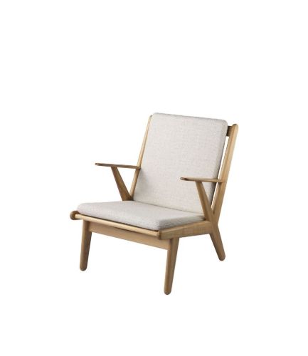 FDB Furniture J53 Sessel H:77,6 cm - Geölte Eiche/00 Monza Beige