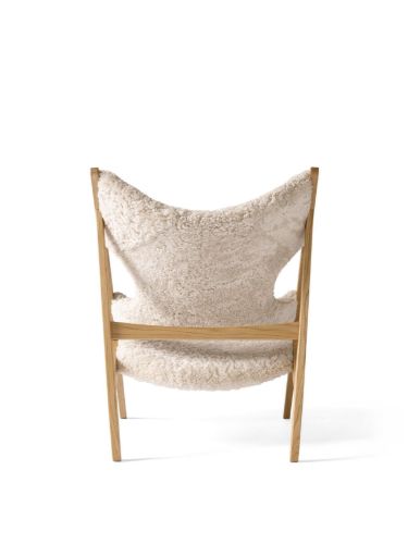 Audo Knitting Lounge Chair Schaffell H: 90,6 cm - Eiche Natur/Schaffell Curly CAL117