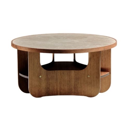Bent Hansen Vido Sofabord Ø: 81,5 cm - Røget Eg/Lys Marmor 