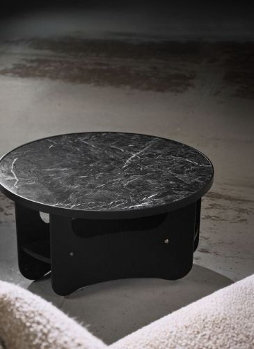 Bent Hansen Vido Couchtisch Ø: 81,5 cm - Schwarze Esche/Schwarzer Marmor