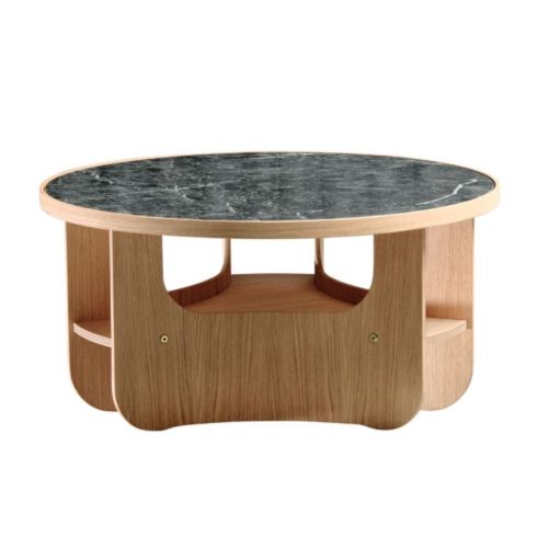 Bent Hansen Vido Sofabord Ø: 81,5 cm - Olieret Eg/Sort Marmor